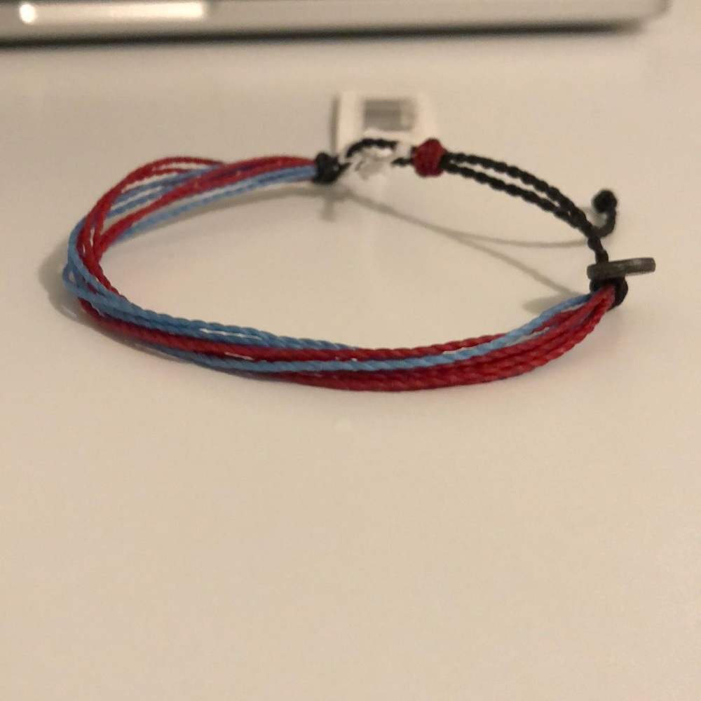 Pura Vida red and blue bracelet